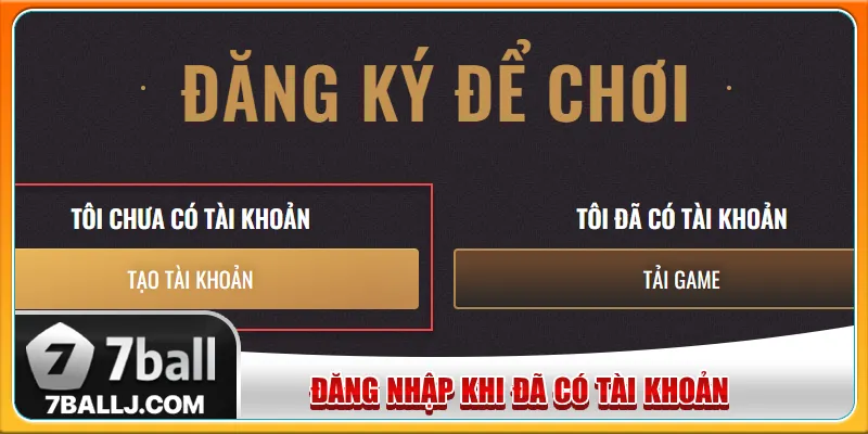 Bet thủ đã có tài khoản cá cược tại 7Ball sẽ không thể đăng ký mới