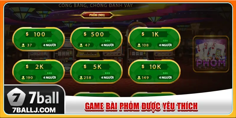 Tựa game Phỏm thu hút bet thủ với mức cược chỉ từ 5K